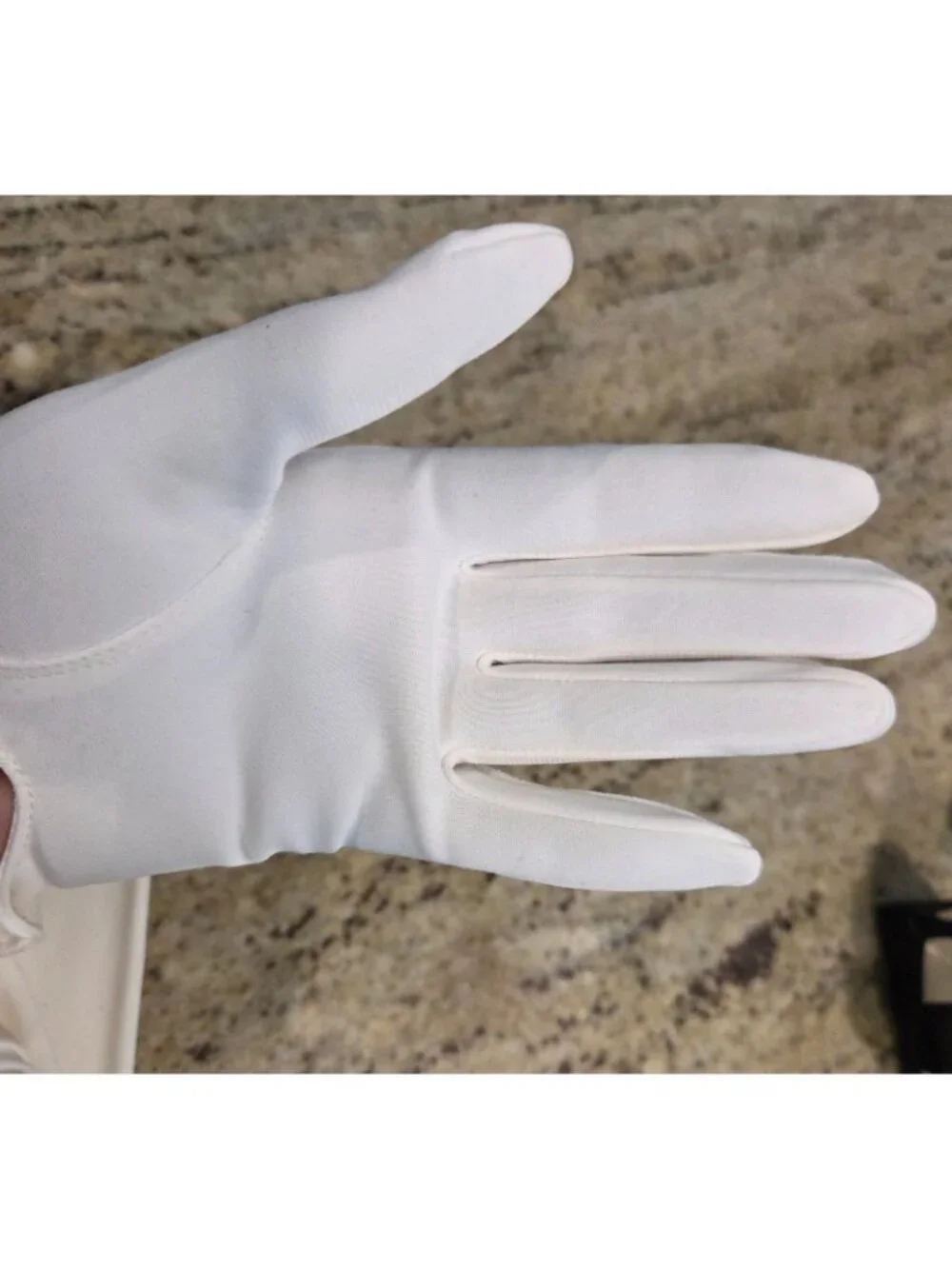 New! Vintage Sz S Off-White Formal Stretch Nylon Opera Gloves 23